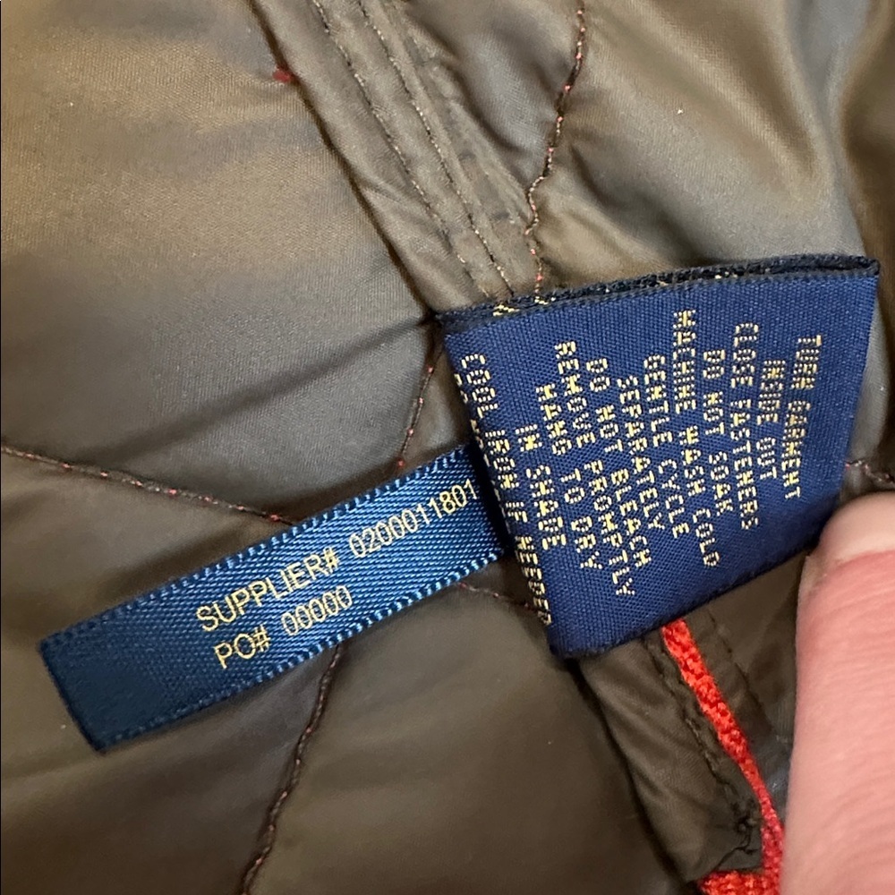 POLO Ralph Lauren Orange Hot Quilted Leather Trim Jacket EUC M - Picture 11 of 11